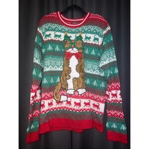 Ugly Christmas Sweater Xmas Size XL Cat